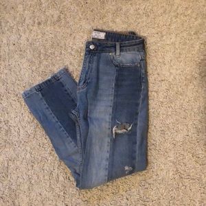 Free People patched distressed denim jeans, sz26